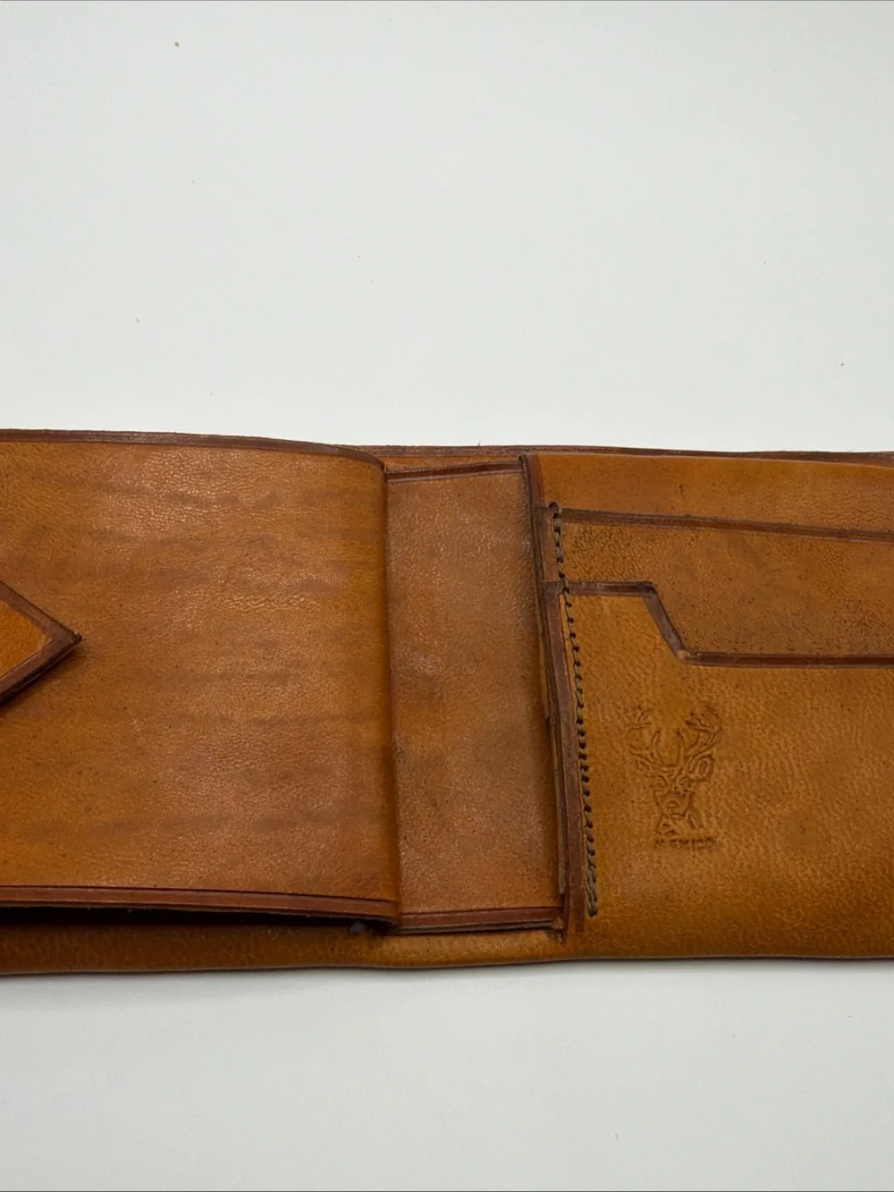 1970s Mexican Leather Bi-Fold Wallet with Card Slots